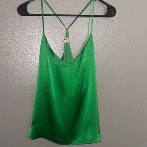L'AGENCE Vibrant Green Satin Camisole